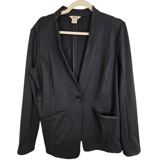 Duluth Trading Blazer 12 Black Blazer Jacket Women One Button Jacket Blazer - Picture 1 of 7